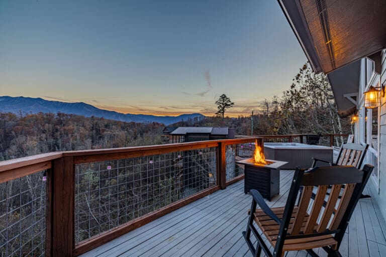 Fire pit at dusk