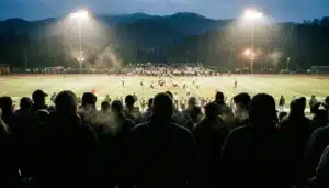 Crowd cheering at the Gatlinburg Thanksgiving Bowl national championship youth football tournament