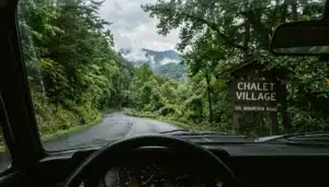 Winding Ski Mountain Road showing how far Chalet Village is from downtown Gatlinburg
